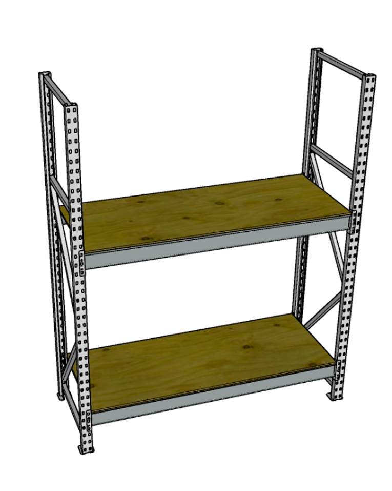 Стеллаж грузовой СГР 2500x1500x600 2 полки (фанера) купить в Челябинске