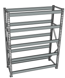 Стеллаж грузовой СГР 2500x1800x400 5 полок (без настила) Стеллаж грузовой СГР 2500x1800x400 5 полок (без настила)