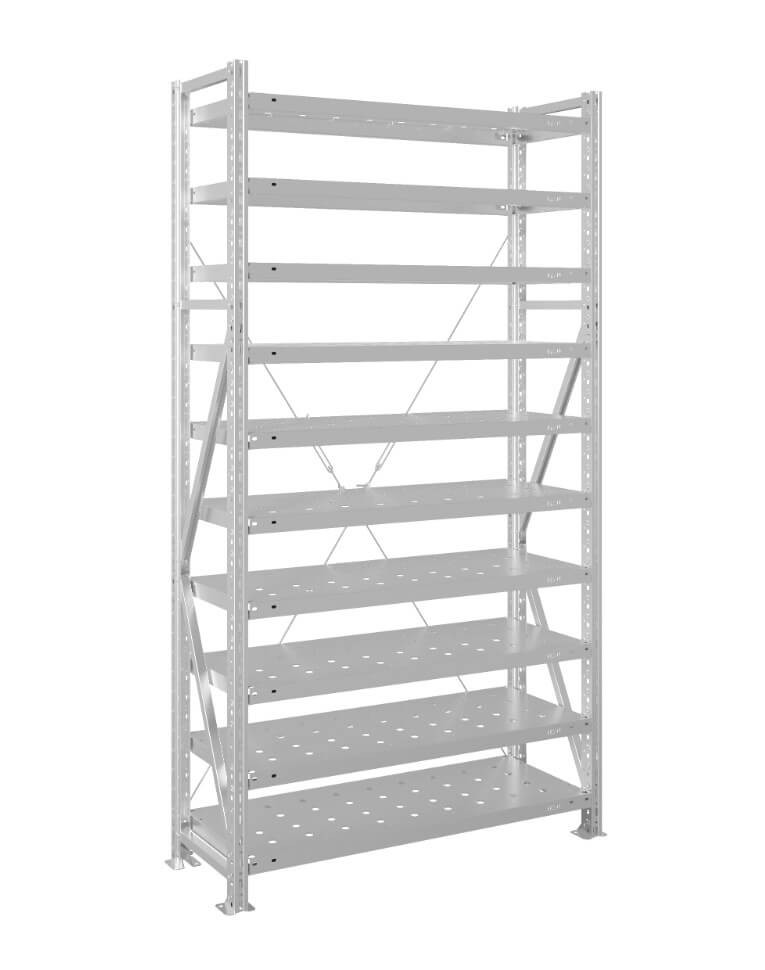 Стеллаж MS U 2000x1200x300 10 полок (280 кг, перф) купить в Челябинске Стеллаж MS U 2000x1200x300 10 полок (280 кг, перф) купить в Челябинске