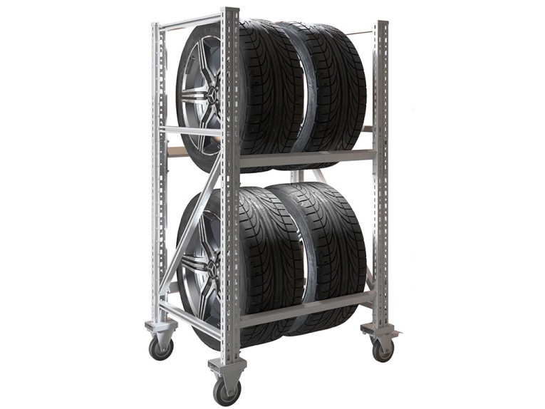 Стеллаж MS PRO 1350/781X606 передвижной для хранения до 4 шин купить в Челябинске