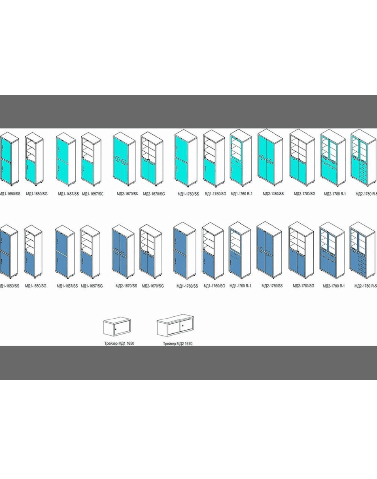Медицинский шкаф HILFE МД 2 1670/SG купить в Челябинске