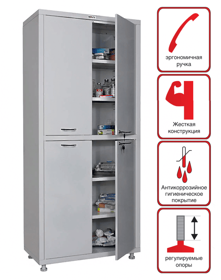 Медицинский шкаф Hilfe МД 2 1780/SS купить в Челябинске