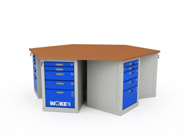 Верстак шеститумбовый WOKER PRO 6005.2500 купить в Челябинске