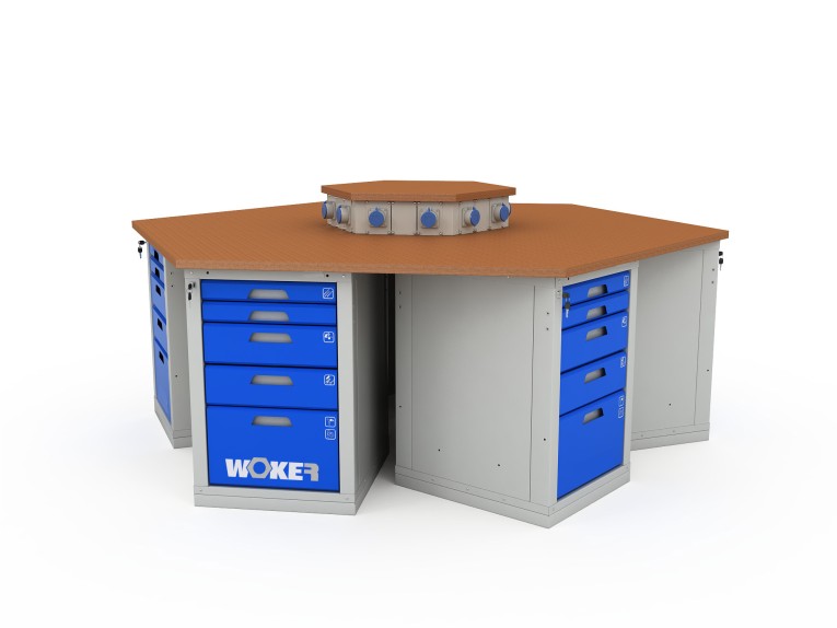 Верстак шеститумбовый WOKER PRO 6005.2500 купить в Челябинске