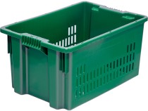 Ящик 600х400х300 дно сплошное, стенки перфорированные цв. зелёный