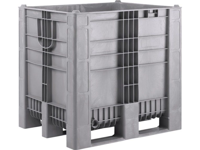 BoxPallet 1200х1000х1140 сплошной, на 3-х полозьях серый купить в Челябинске