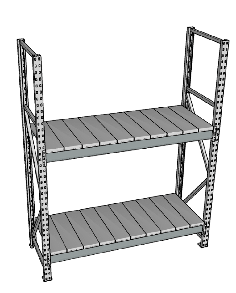 Стеллаж грузовой СГР 3000x900x400 2 полки (металл) купить в Челябинске
