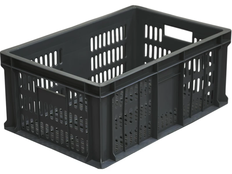 Ящик 600х400х250 с перфорацией чёрный купить в Челябинске