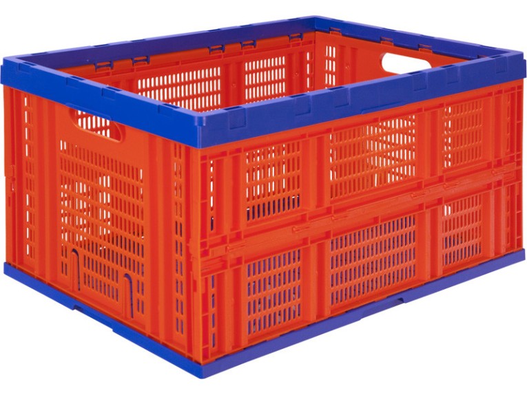 Ящик 600х400х310 перфорированный, складной красный купить в Челябинске Ящик 600х400х310 перфорированный, складной красный купить в Челябинске