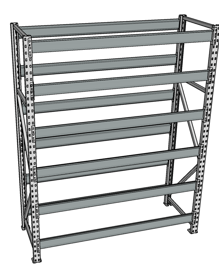 Стеллаж грузовой СГР 2500x900x800 6 полок (без настила) купить в Челябинске