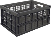 Ящик 535х350х272 складной перфорированный, чёрный