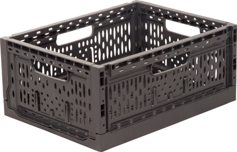 Ящик складной 400х300х170 перфорированный темно-серый купить в Челябинске Ящик складной 400х300х170 перфорированный темно-серый купить в Челябинске