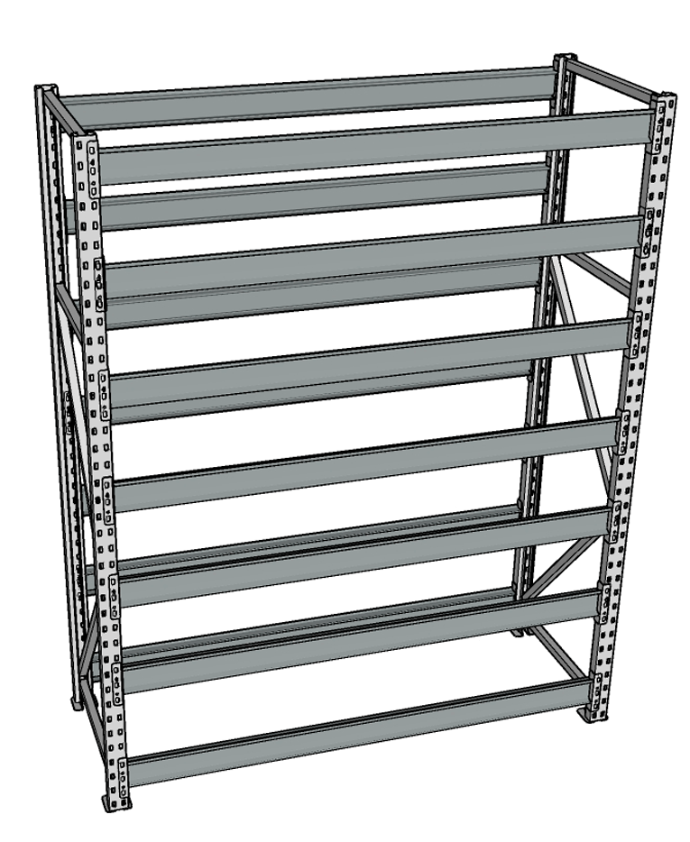 Стеллаж грузовой СГР 3000x1200x500 7 полок (без настила) купить в Челябинске
