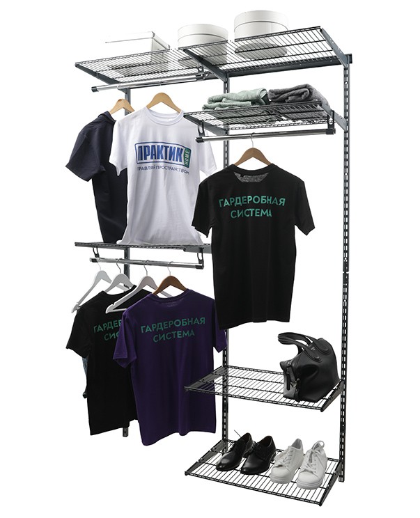 Гардеробная система Практик Home Optima G120 графит купить в Челябинске