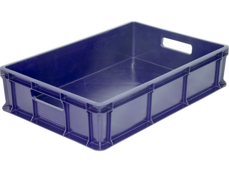 Ящик 600х400х140 мм сплошной с ручками синий купить в Челябинске Ящик 600х400х140 мм сплошной с ручками синий купить в Челябинске