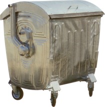Мусорный контейнер на колёсах (1100 л) оцинкованный