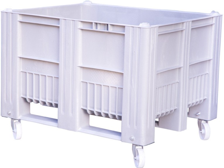 BoxPallet 1200x1000x900 мм сплошной на колесах серый купить в Челябинске BoxPallet 1200x1000x900 мм сплошной на колесах серый купить в Челябинске