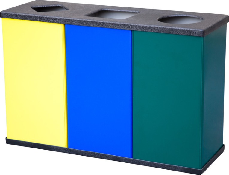 Урна для раздельного сбора мусора 3 х 80 литров купить в Челябинске