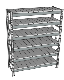 Стеллаж грузовой СГР 3000x1800x400 6 полок (металл)