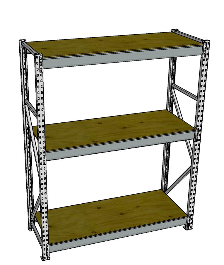 Стеллаж грузовой СГР 2500x1800x500 3 полки (фанера) купить в Челябинске