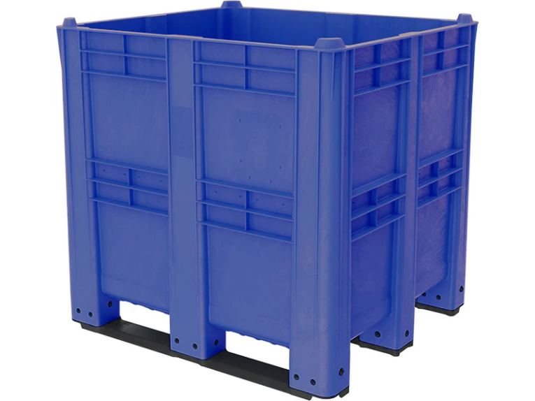 BoxPallet 1300х1150х1250 сплошной, на 3 полозьях синий купить в Челябинске BoxPallet 1300х1150х1250 сплошной, на 3 полозьях синий купить в Челябинске