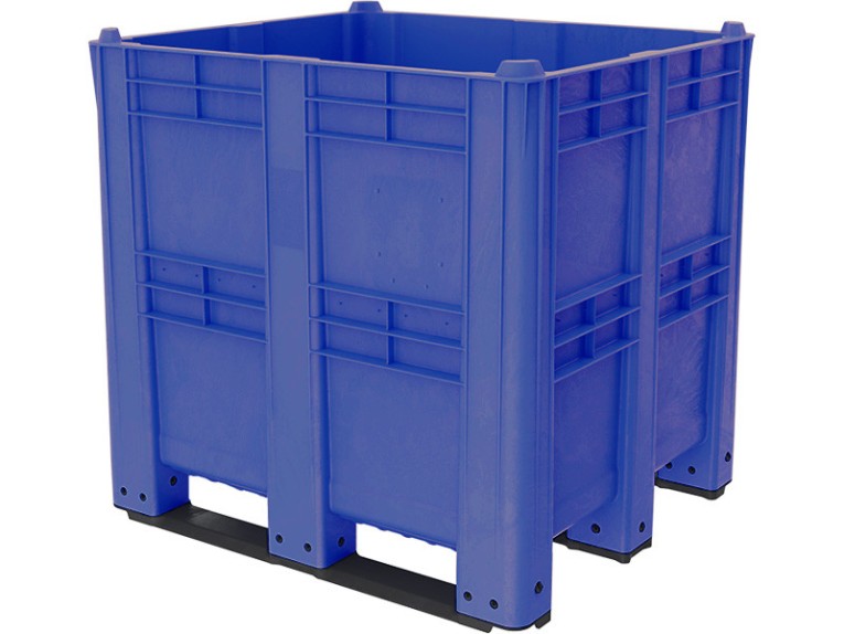 BoxPallet 1300х1150х1250 сплошной, на 3 полозьях синий купить в Челябинске BoxPallet 1300х1150х1250 сплошной, на 3 полозьях синий купить в Челябинске