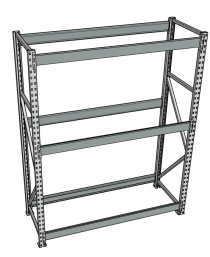 Стеллаж грузовой СГР 3000x1800x800 3 полки (без настила)