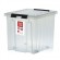 Контейнер Rox Box Original 50 (500х390х390 мм с крышкой и клипсами, на роликах, прозрачный) купить в Челябинске