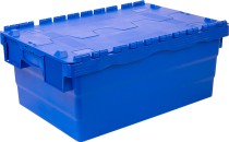 Ящик п/э 600х400х250 сплошной синий с крышкой Ящик п/э 600х400х250 сплошной синий с крышкой