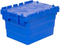 Ящик 400х300х250 сплошной, с крышкой синий