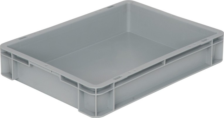 Ящик 400х300х75 сплошной, без ручек, гладкое дно, серый B-4375 купить в Челябинске Ящик 400х300х75 сплошной, без ручек, гладкое дно, серый B-4375 купить в Челябинске