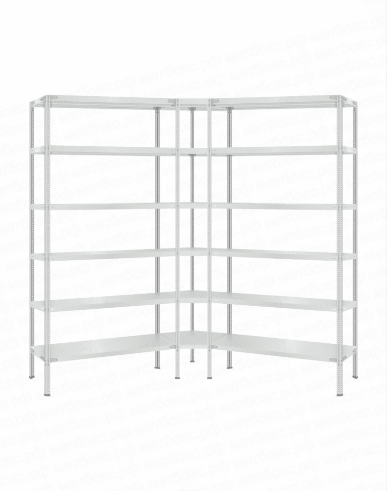 Стеллаж угловой 2000х1500х1500 (6 ярусов глубиной 300мм) купить в Челябинске Стеллаж угловой 2000х1500х1500 (6 ярусов глубиной 300мм) купить в Челябинске