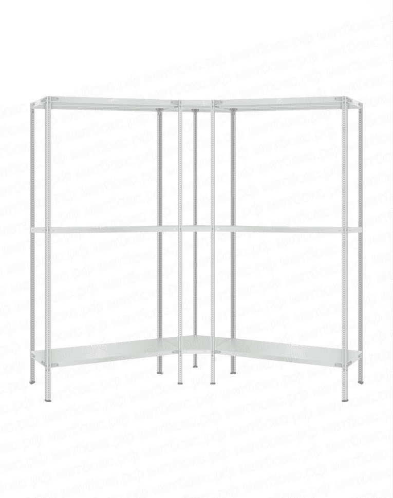 Стеллаж угловой 2000х1600х1600 (3 яруса глубиной 400мм) купить в Челябинске Стеллаж угловой 2000х1600х1600 (3 яруса глубиной 400мм) купить в Челябинске