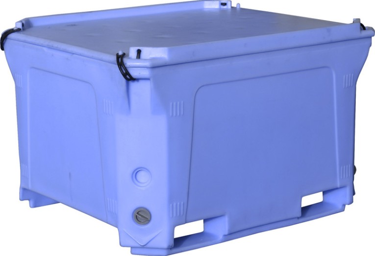 Контейнер 1230х1030х820 мм синий с крышкой купить в Челябинске