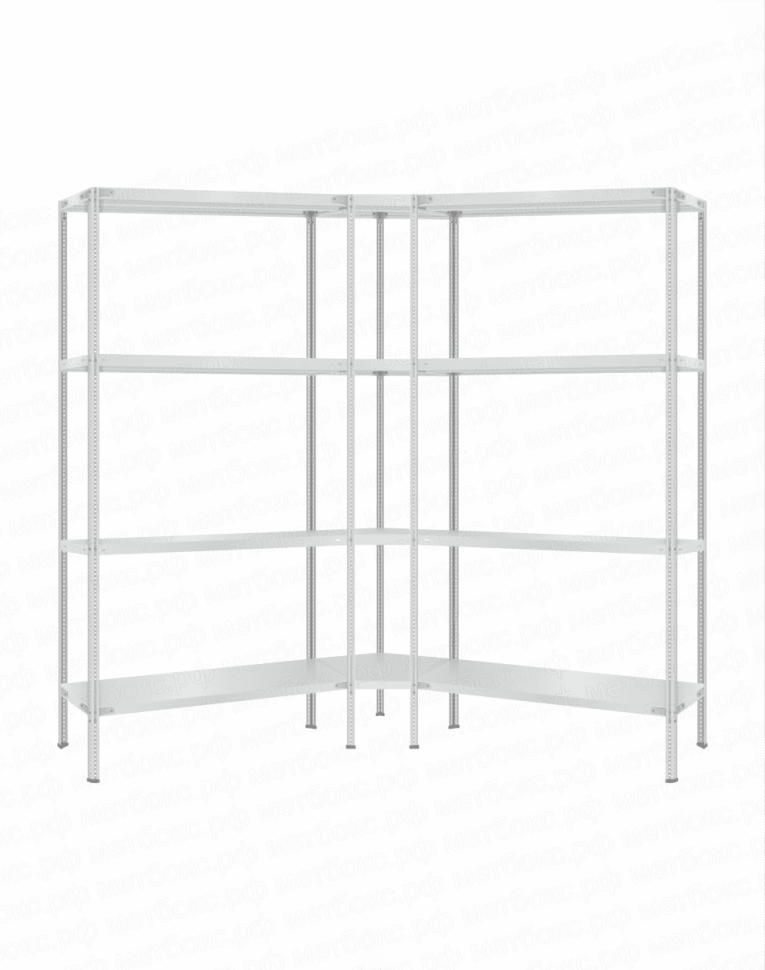 Стеллаж угловой 2000х1600х1600 (4 яруса глубиной 400мм) купить в Челябинске