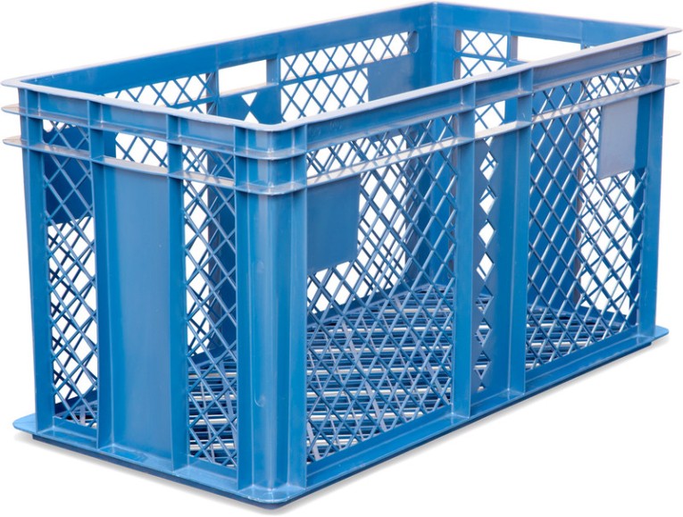 Ящик 800х400х410 перфорированный синий для перевозки живой птицы купить в Челябинске Ящик 800х400х410 перфорированный синий для перевозки живой птицы купить в Челябинске