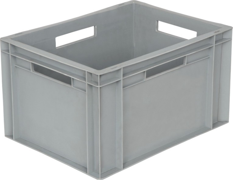 Ящик 400х300х230 сплошной,с ручками,гладкое дно, серый B-4322 купить в Челябинске Ящик 400х300х230 сплошной,с ручками,гладкое дно, серый B-4322 купить в Челябинске