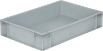 Ящик 600х400х120 сплошной, без ручек, дно с усилением, серый B-4611