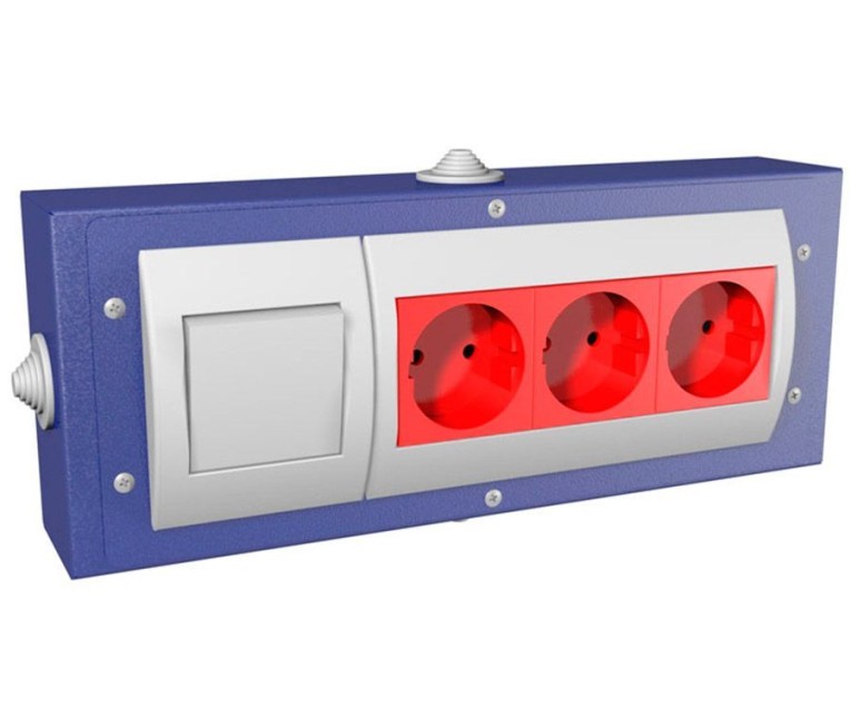 Блок электророзеток для экранов Практик