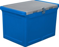 Контейнер 645х405х420 мм синий с крышкой
