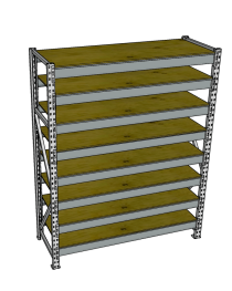 Стеллаж грузовой СГР 2500x1800x1000 8 полок (фанера) Стеллаж грузовой СГР 2500x1800x1000 8 полок (фанера)