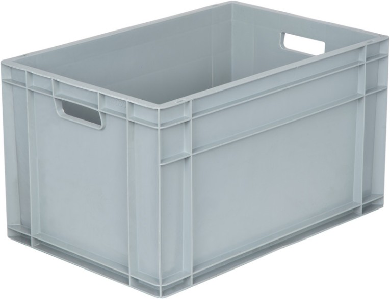 Ящик 600х400х340 сплошной, с ручками, дно с усилением, серый B-4633 купить в Челябинске Ящик 600х400х340 сплошной, с ручками, дно с усилением, серый B-4633 купить в Челябинске