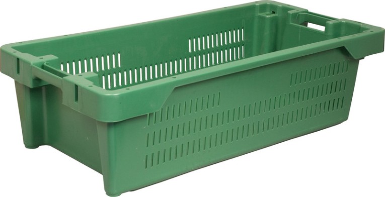 Ящик рыбный 800х400х225 перфорированный дно сплошное зеленый купить в Челябинске Ящик рыбный 800х400х225 перфорированный дно сплошное зеленый купить в Челябинске