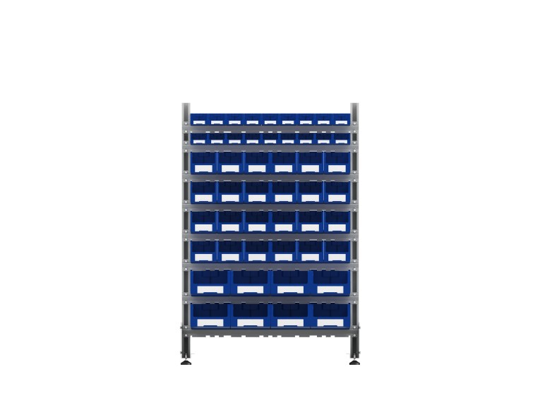 Стеллаж для пластиковых лотков SORTEX двухсторонний 1500x1000x800.06 купить в Челябинске Стеллаж для пластиковых лотков SORTEX двухсторонний 1500x1000x800.06 купить в Челябинске