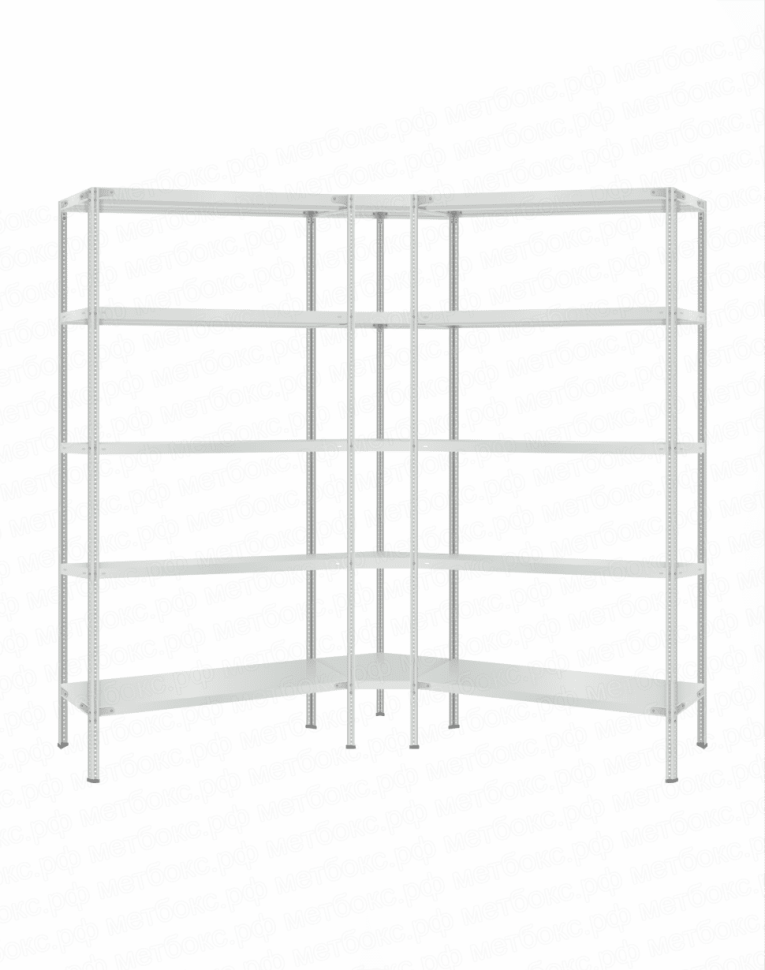 Стеллаж угловой 2000х1800х1800 (5 ярусов глубиной 600мм) купить в Челябинске