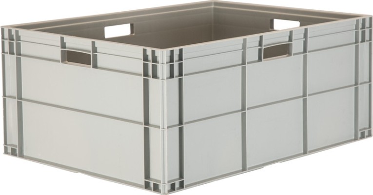 Ящик 800х600х345 сплошной, с ручками, дно с усилением, серый B-8633 купить в Челябинске