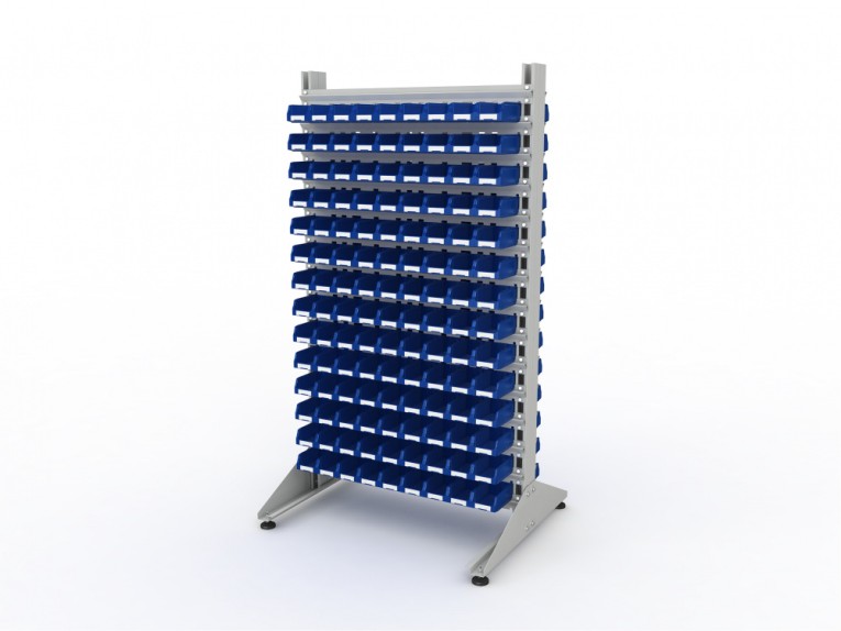 Стеллаж для пластиковых лотков SORTEX двухсторонний 1800x1000x800.01 купить в Челябинске Стеллаж для пластиковых лотков SORTEX двухсторонний 1800x1000x800.01 купить в Челябинске