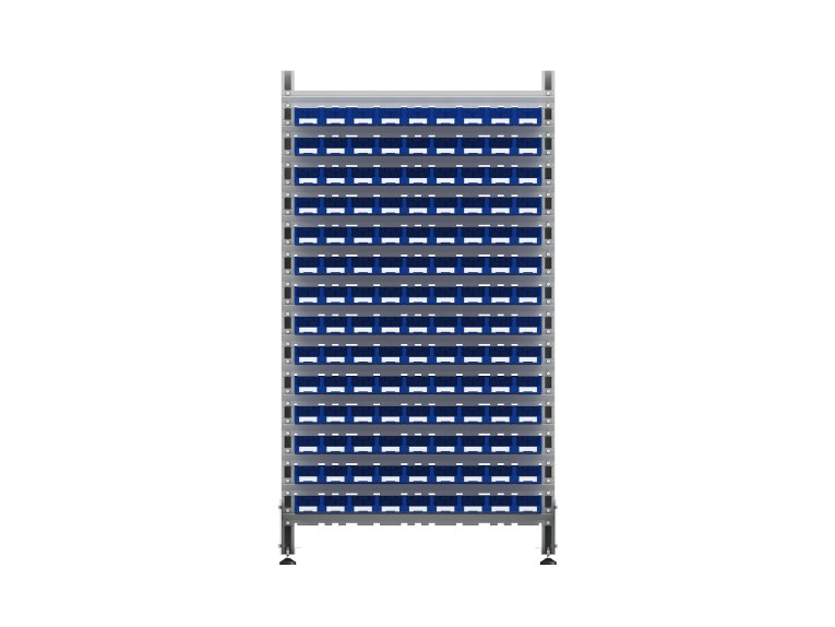 Стеллаж для пластиковых лотков SORTEX двухсторонний 1800x1000x800.01 купить в Челябинске Стеллаж для пластиковых лотков SORTEX двухсторонний 1800x1000x800.01 купить в Челябинске