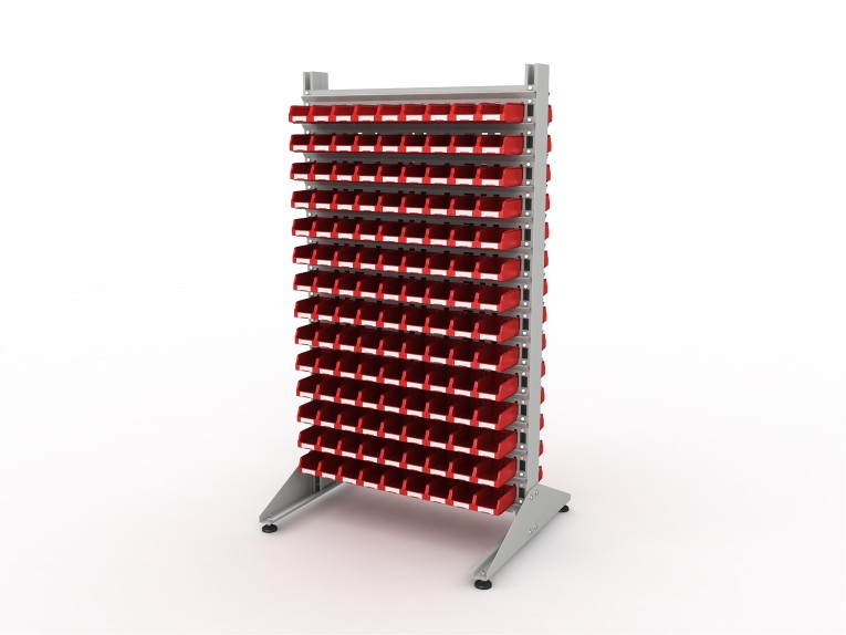 Стеллаж для пластиковых лотков SORTEX двухсторонний 1800x1000x800.01 купить в Челябинске Стеллаж для пластиковых лотков SORTEX двухсторонний 1800x1000x800.01 купить в Челябинске