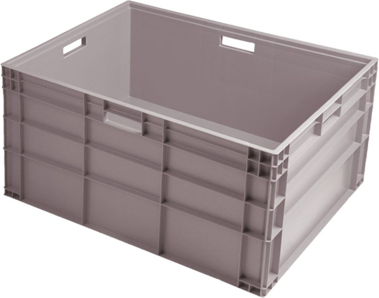 Ящик 800х600х455 сплошной, с ручками, дно с усилением, серый B-8644 купить в Челябинске
